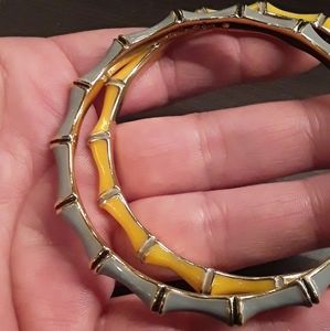 Bamboo bracelets with a gold and black detail